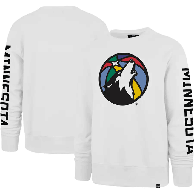 Men's White Minnesota Timberwolves '47 2022/23 City Edition Two-Peat Headline Pullover Sweatshirt